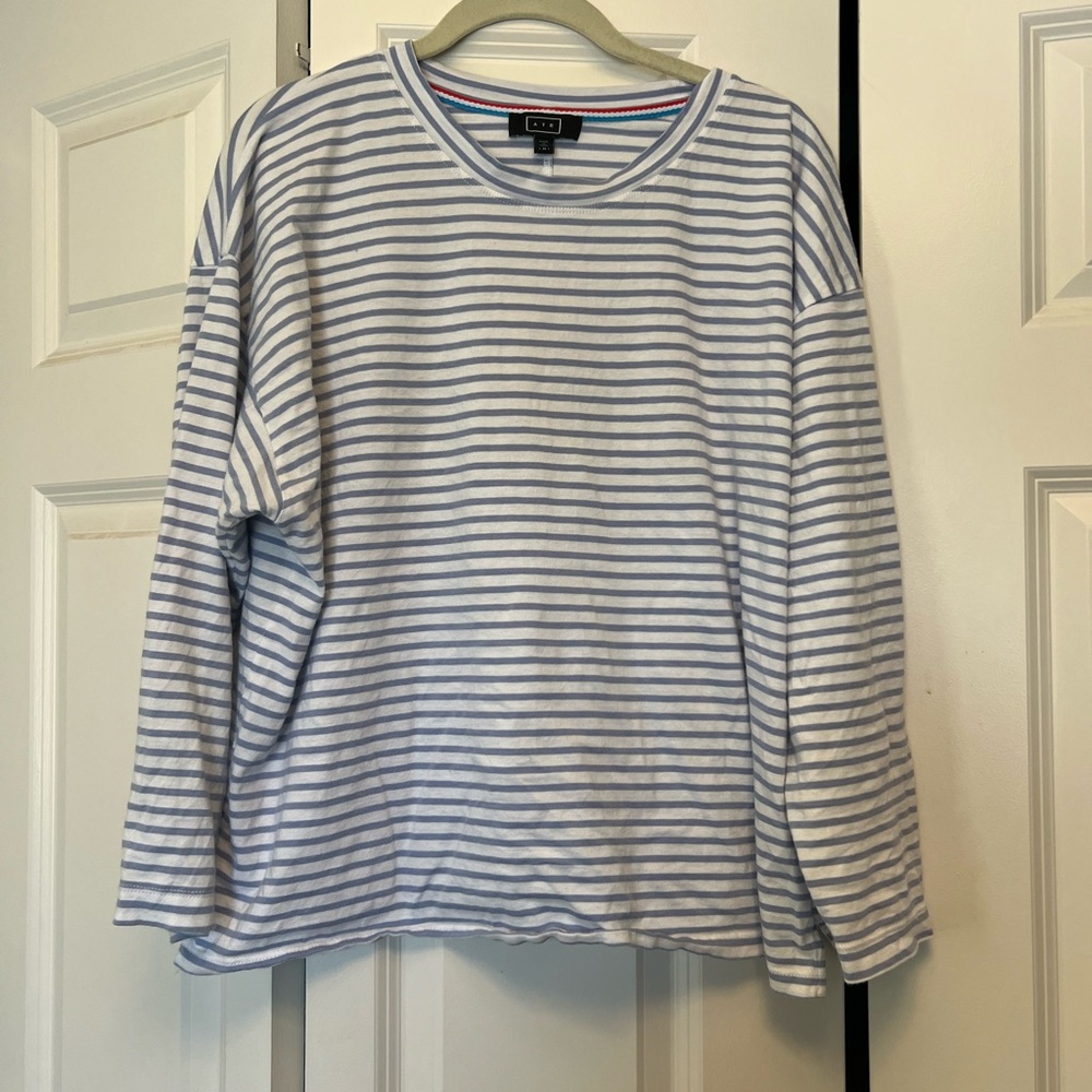 AYR Women's Blue Striped Shirt